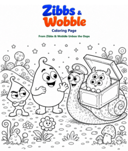 Zibbs & Wobble coloring page from Unbox the Oops